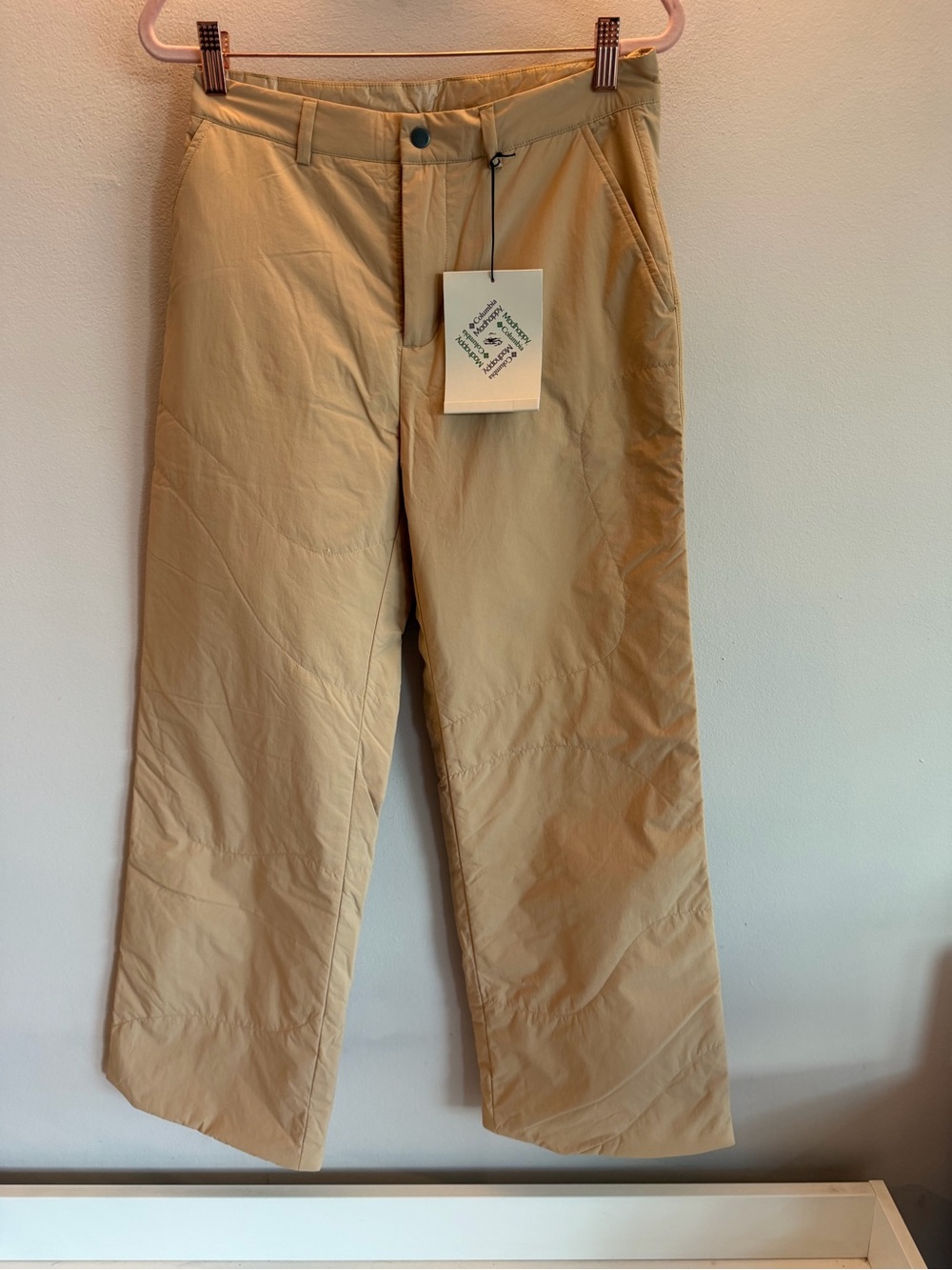 Columbia x Madhappy Insulated Quilted Pants Tan Khaki Women 6 Regular NWT
